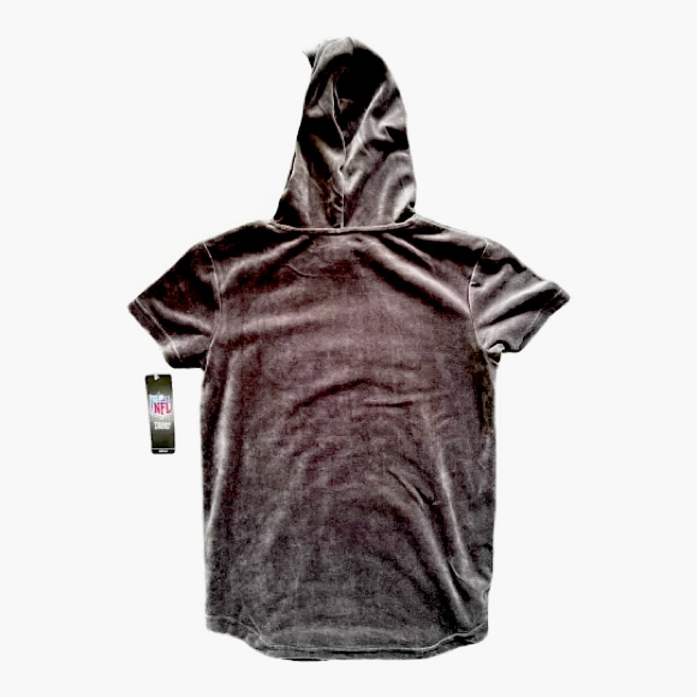 NFL Youth Girls Minnesota Vikings Short Sleeve Velvet Hooded Top - Picture 6 of 9